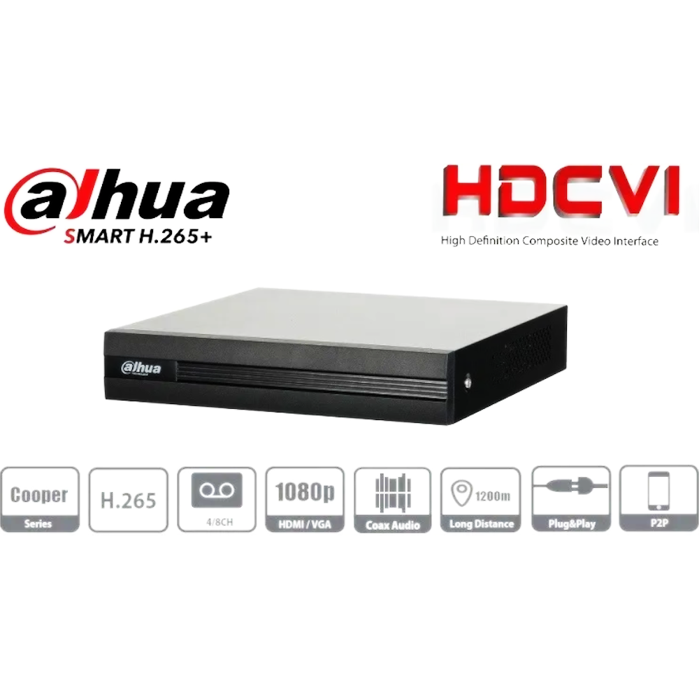 KIT DVR DAHUA 4 CANALES 1 MEGAPIXEL/ 4 CAMARAS B1A11 1 MEGAPIXEL/ H.264
